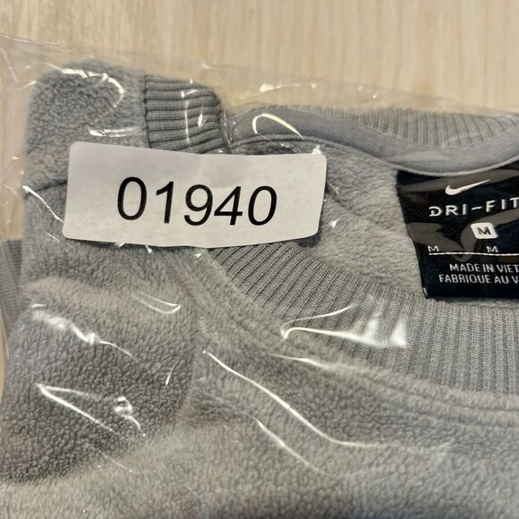 Nike Athletic Gray Dri Fi Crop Sweatshirt Swoosh Womens M Side Zip Thick Band - Picture 15 of 15